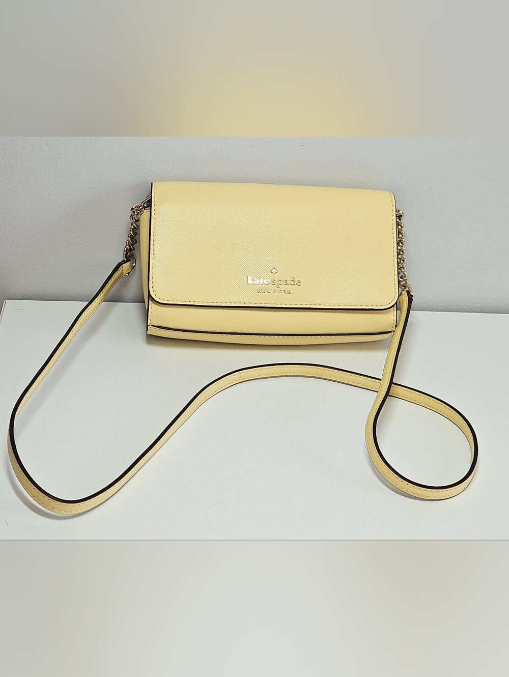 Kate Spade Light Yellow Leather Crossbody Bag